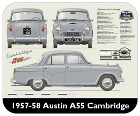 Austin A55 Cambridge 1957-58 Place Mat, Small
